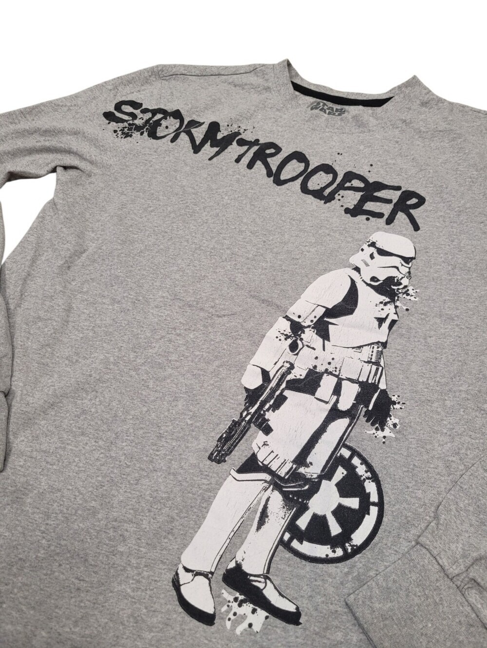 Star Wars Grey Storm Trooper Tee T-shirt Long Sleeve Top Size: M